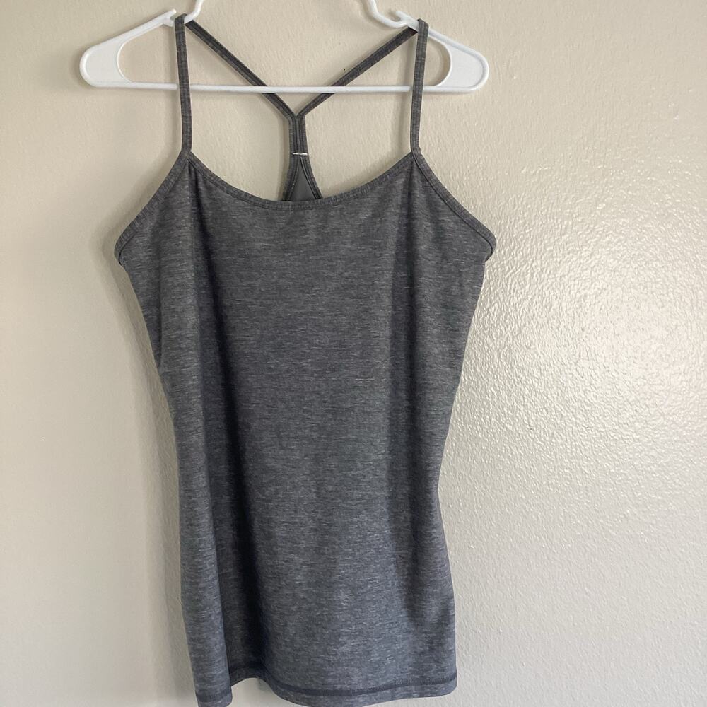Lululemon Gray Racerback Built In Bra Athletic Tank Top Women’s Size 8-10 Medium